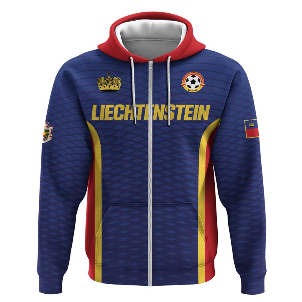 Custom Football 2026 Liechtenstein Hoodie Blau-Rot Come On
