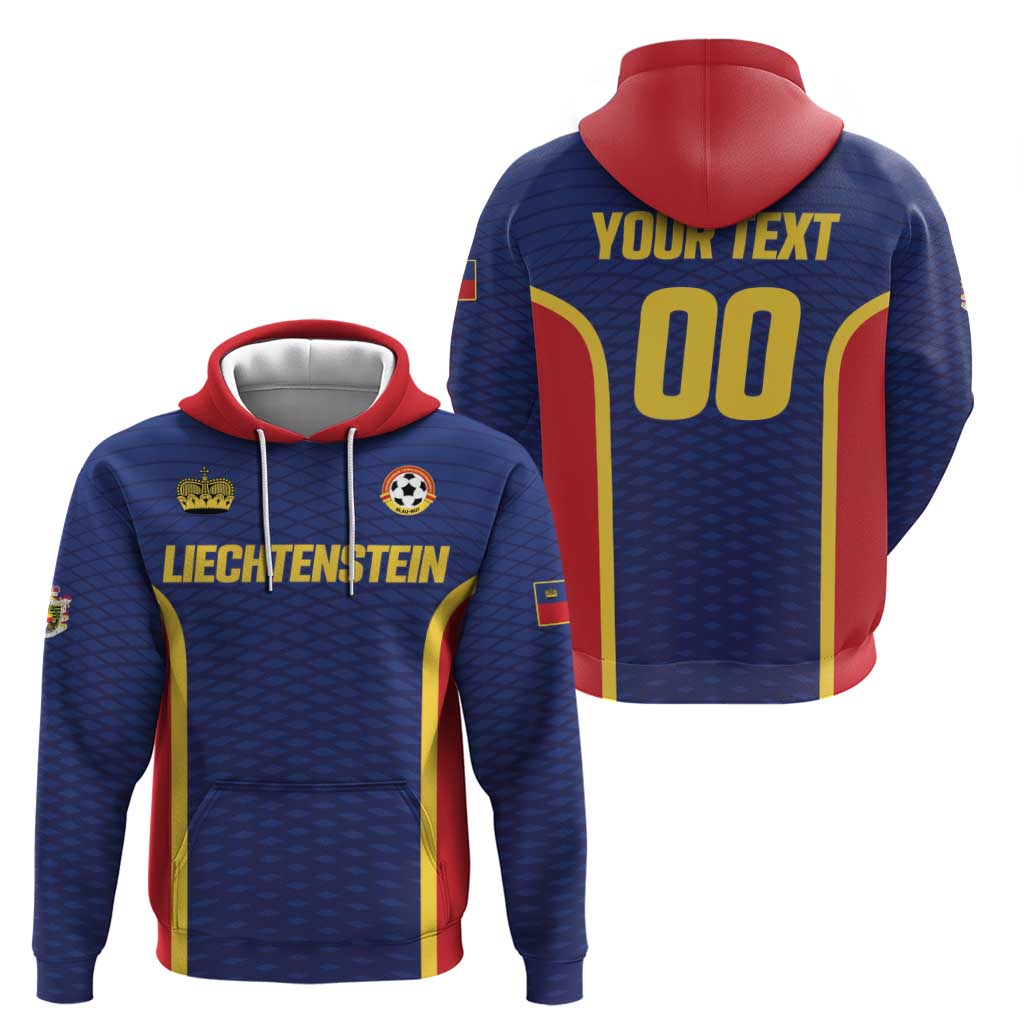 Custom Football 2026 Liechtenstein Hoodie Blau-Rot Come On