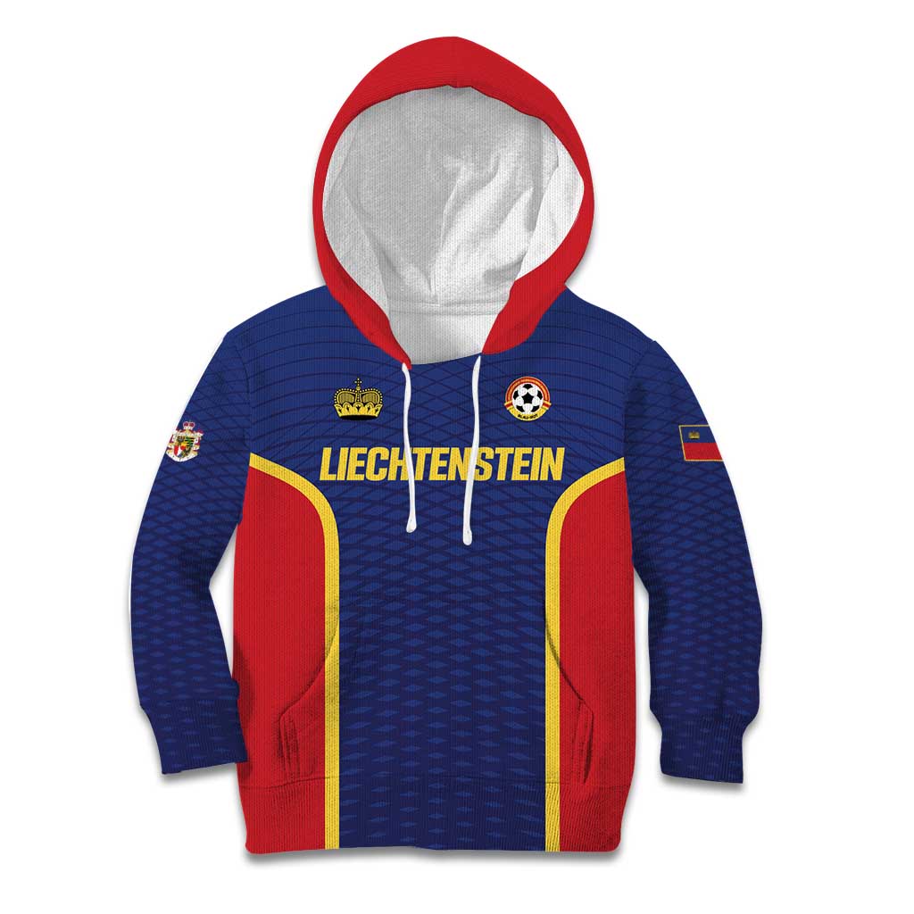 Custom Football 2026 Liechtenstein Kid Hoodie Blau-Rot Come On
