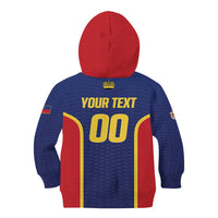 Custom Football 2026 Liechtenstein Kid Hoodie Blau-Rot Come On