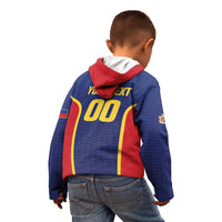 Custom Football 2026 Liechtenstein Kid Hoodie Blau-Rot Come On