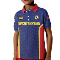 Custom Football 2026 Liechtenstein Kid Polo Shirt Blau-Rot Come On
