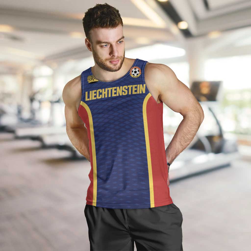 Custom Football 2026 Liechtenstein Men Tank Top Blau-Rot Come On