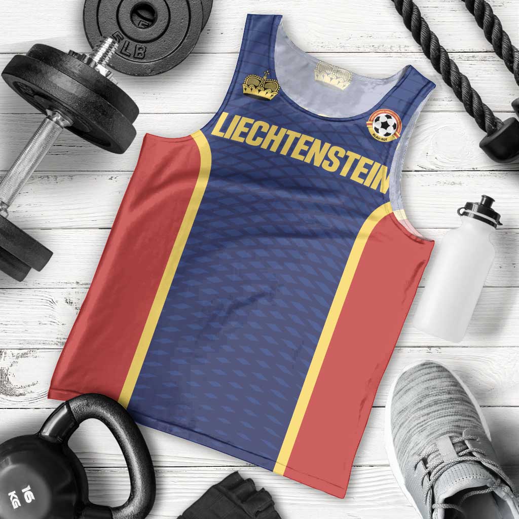 Custom Football 2026 Liechtenstein Men Tank Top Blau-Rot Come On
