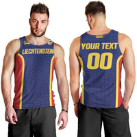 Custom Football 2026 Liechtenstein Men Tank Top Blau-Rot Come On