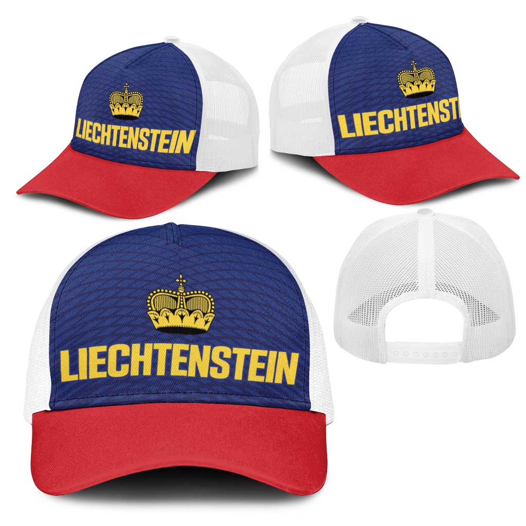 Football 2026 Liechtenstein Mesh Trucker Cap Blau-Rot Come On