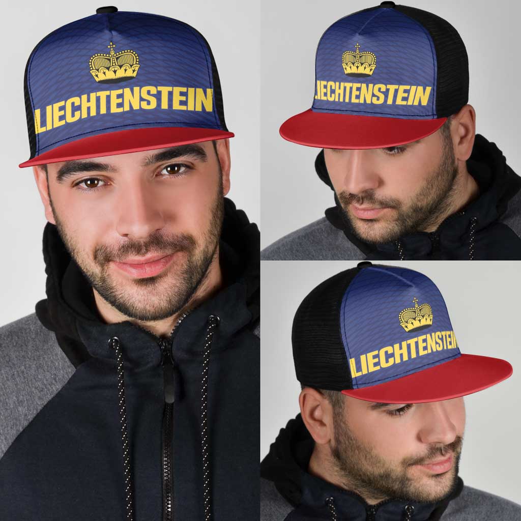 Football 2026 Liechtenstein Mesh Trucker Cap Blau-Rot Come On
