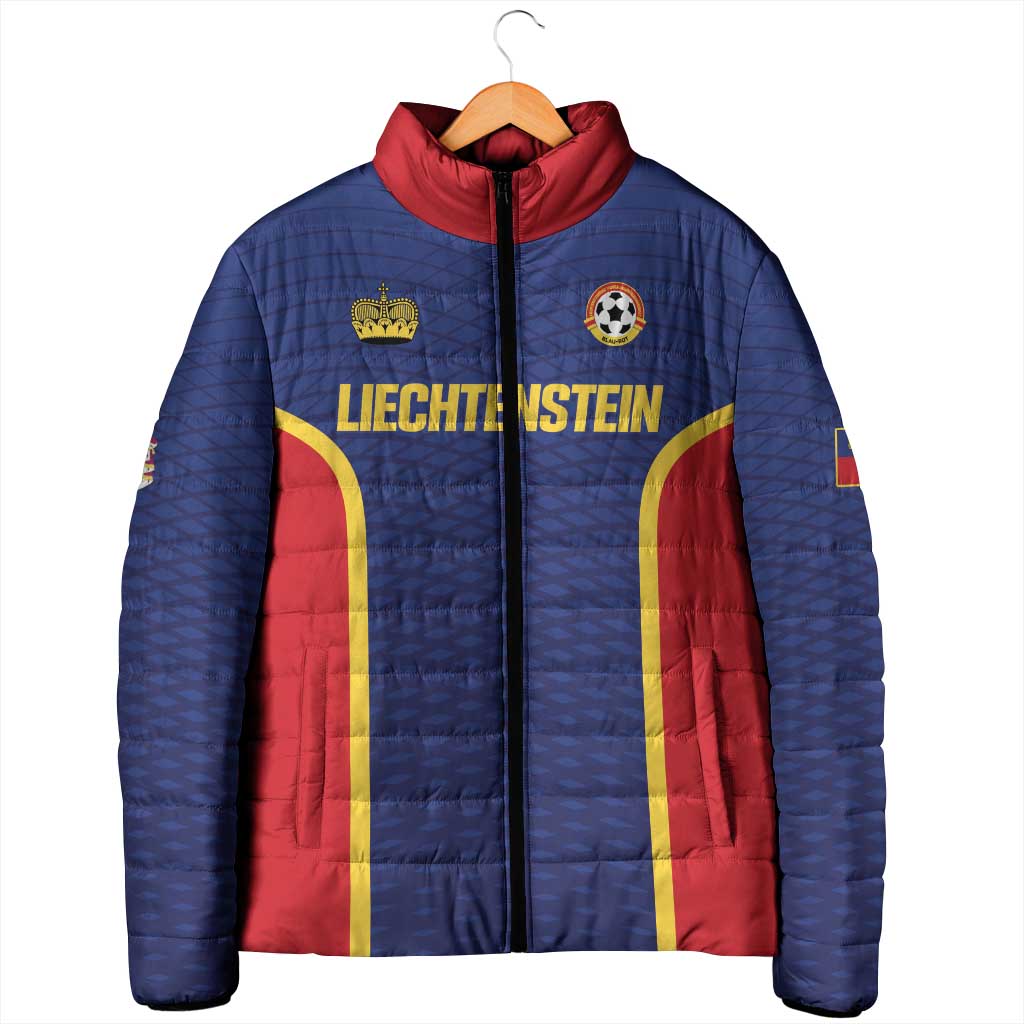 Custom Football 2026 Liechtenstein Padded Jacket Blau-Rot Come On