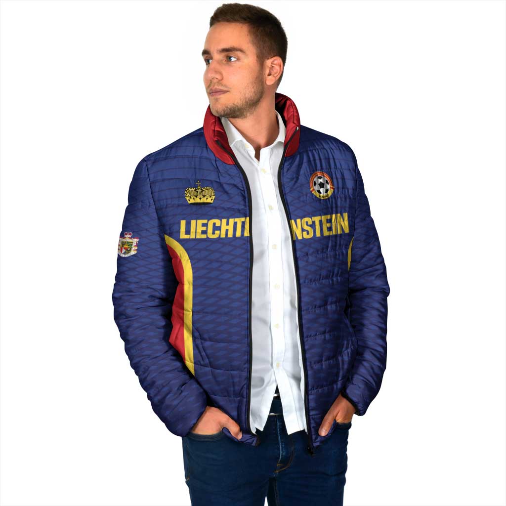 Custom Football 2026 Liechtenstein Padded Jacket Blau-Rot Come On