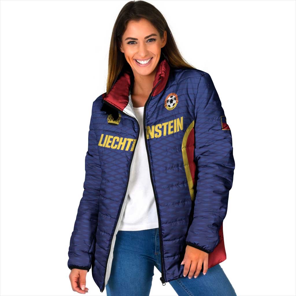 Custom Football 2026 Liechtenstein Padded Jacket Blau-Rot Come On