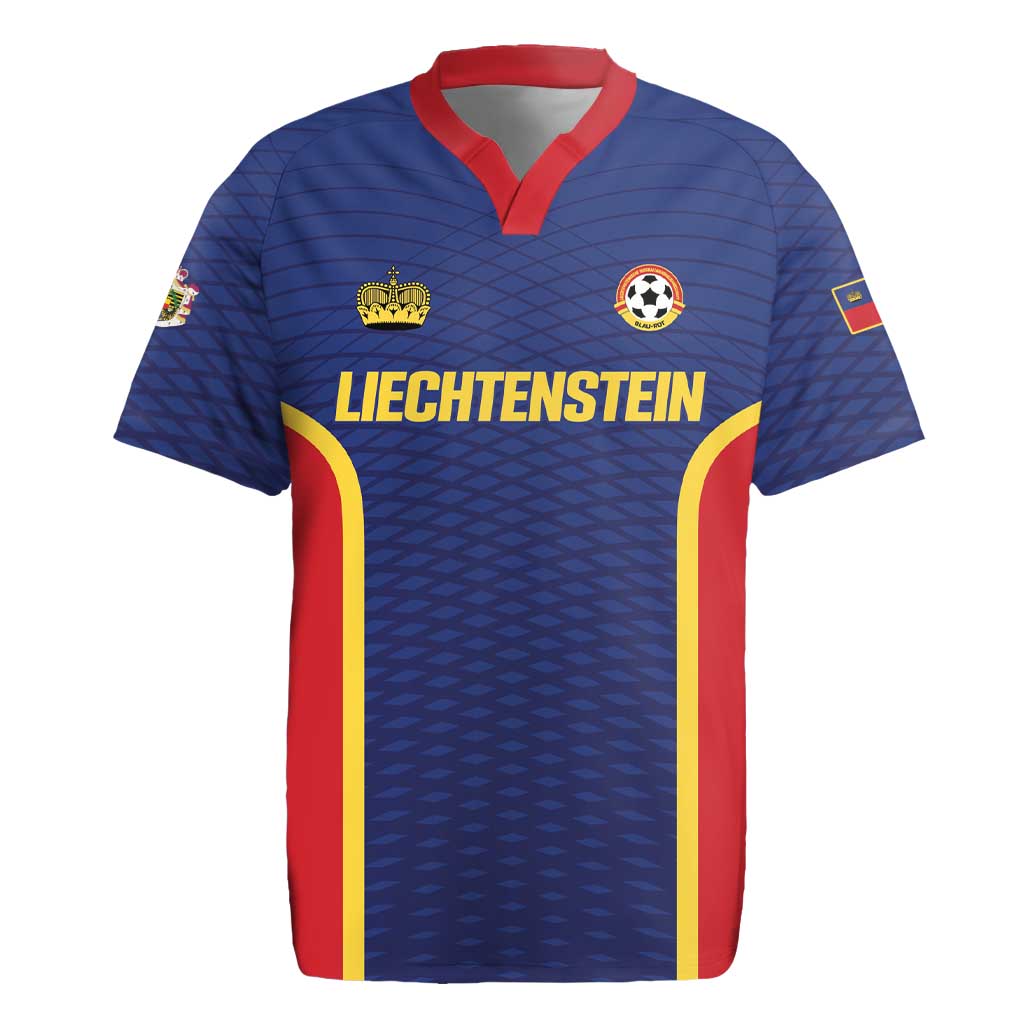 Custom Football 2026 Liechtenstein Rugby Jersey Blau-Rot Come On