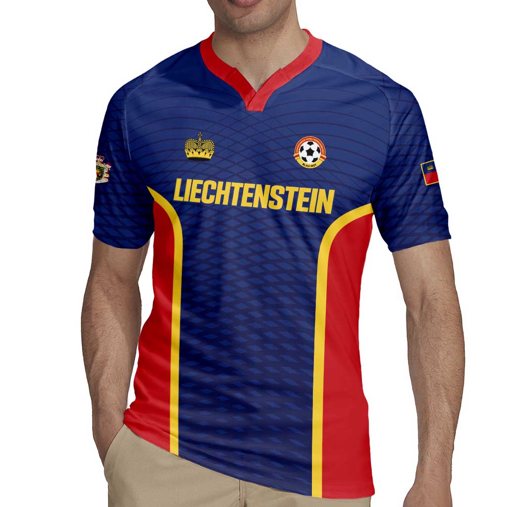 Custom Football 2026 Liechtenstein Rugby Jersey Blau-Rot Come On