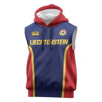 Custom Football 2026 Liechtenstein Sleeveless Hoodie Blau-Rot Come On