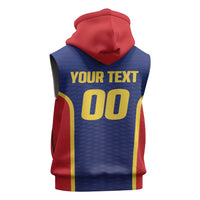 Custom Football 2026 Liechtenstein Sleeveless Hoodie Blau-Rot Come On