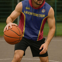Custom Football 2026 Liechtenstein Sleeveless Hoodie Blau-Rot Come On