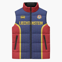 Custom Football 2026 Liechtenstein Sleeveless Puffer Jacket Blau-Rot Come On