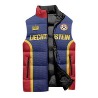 Custom Football 2026 Liechtenstein Sleeveless Puffer Jacket Blau-Rot Come On