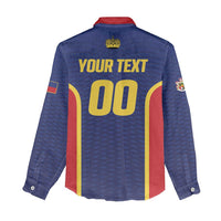 Custom Football 2026 Liechtenstein Women Casual Shirt Blau-Rot Come On