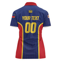 Custom Football 2026 Liechtenstein Women Polo Shirt Blau-Rot Come On