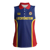 Custom Football 2026 Liechtenstein Women Sleeveless Polo Shirt Blau-Rot Come On
