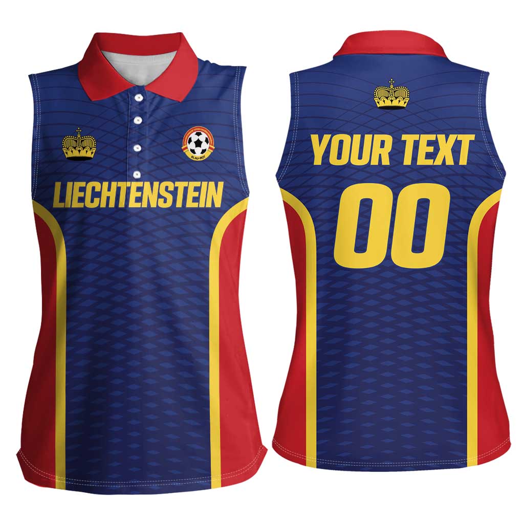 Custom Football 2026 Liechtenstein Women Sleeveless Polo Shirt Blau-Rot Come On