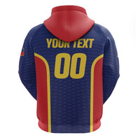 Custom Football 2026 Liechtenstein Zip Hoodie Blau-Rot Come On