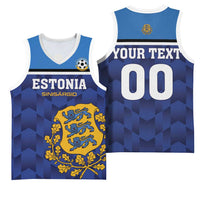 Custom Football 2026 Estonia Basketball Jersey Sinisargid Come On