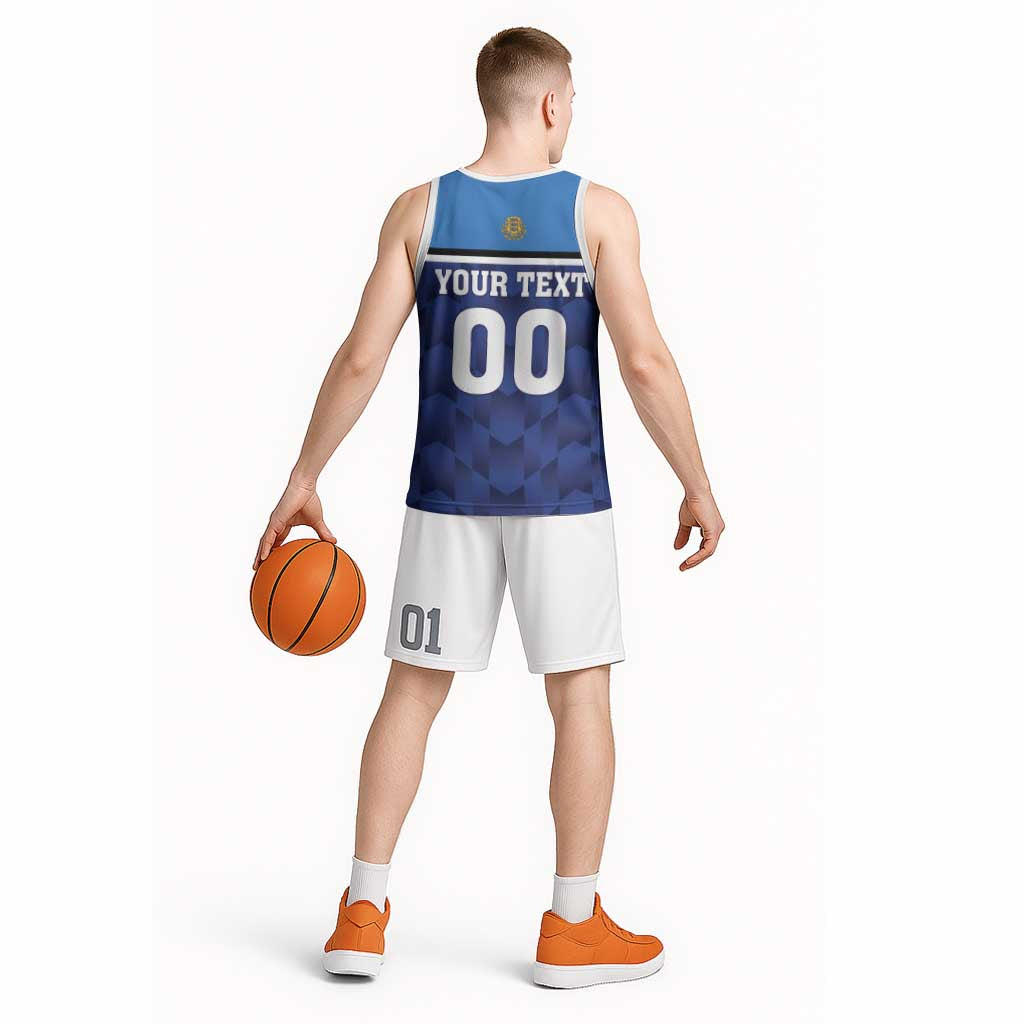 Custom Football 2026 Estonia Basketball Jersey Sinisargid Come On