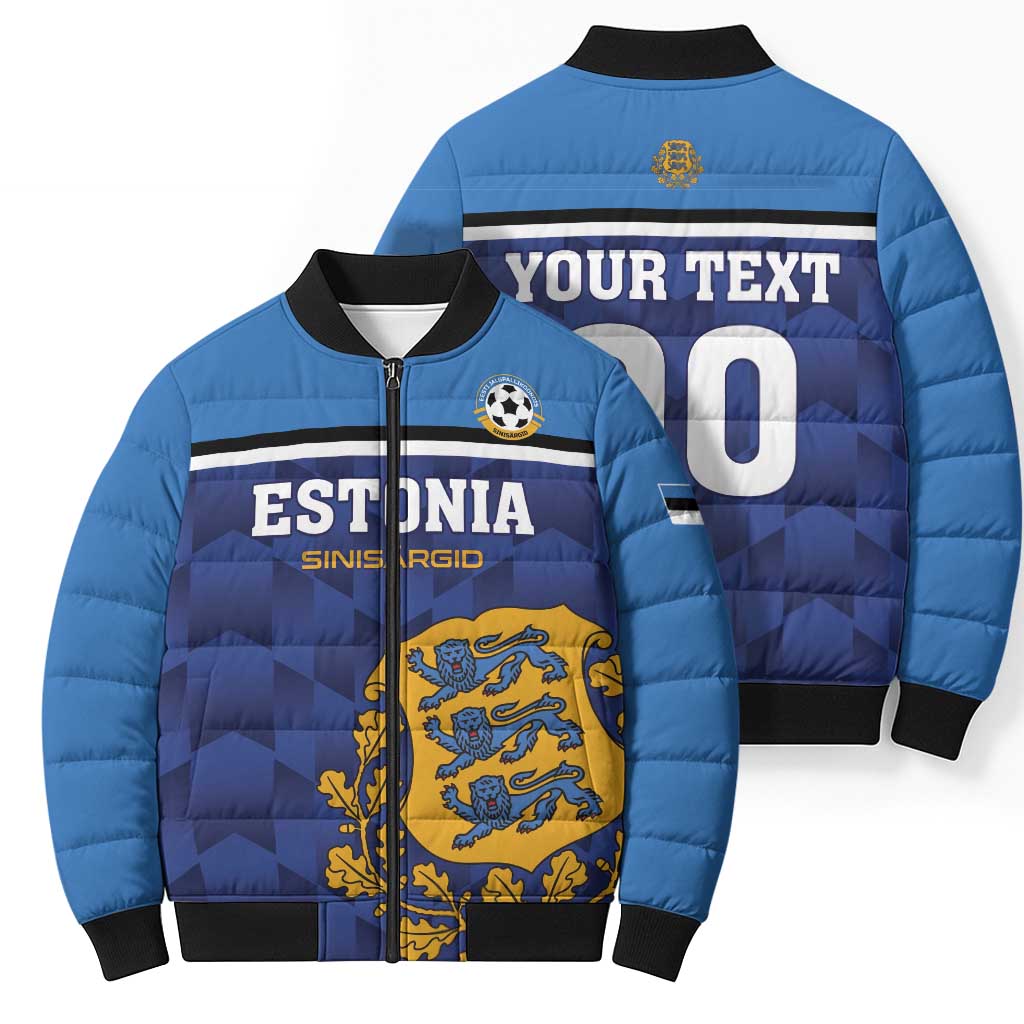 Custom Football 2026 Estonia Bomber Puffer Jacket Sinisargid Come On