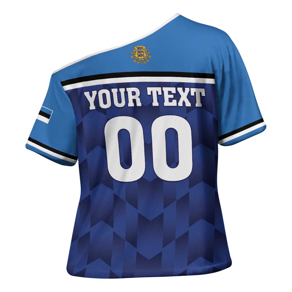 Custom Football 2026 Estonia Cross Shoulder Shirt Sinisargid Come On