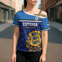 Custom Football 2026 Estonia Cross Shoulder Shirt Sinisargid Come On