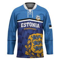 Custom Football 2026 Estonia Hockey Jersey Sinisargid Come On