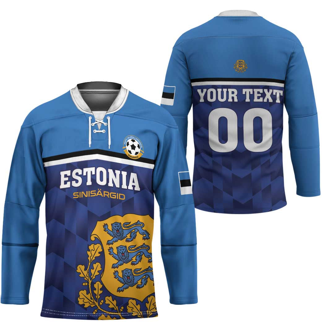 Custom Football 2026 Estonia Hockey Jersey Sinisargid Come On