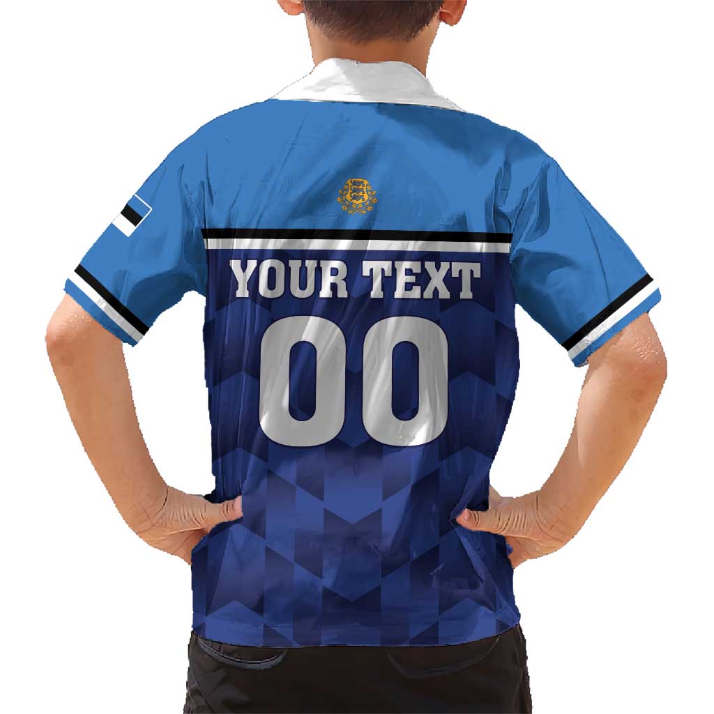 Custom Football 2026 Estonia Kid Hawaiian Shirt Sinisargid Come On