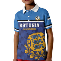 Custom Football 2026 Estonia Kid Polo Shirt Sinisargid Come On