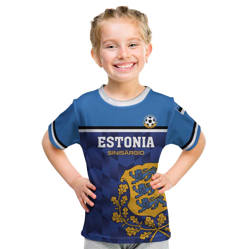 Custom Football 2026 Estonia Kid T Shirt Sinisargid Come On
