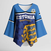 Custom Football 2026 Estonia Kimono Sleeve Blouse Sinisargid Come On