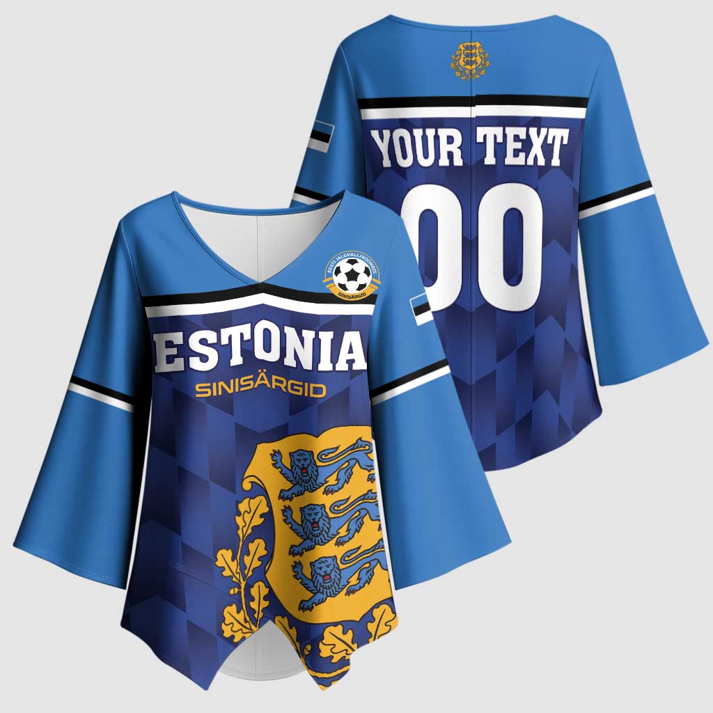 Custom Football 2026 Estonia Kimono Sleeve Blouse Sinisargid Come On