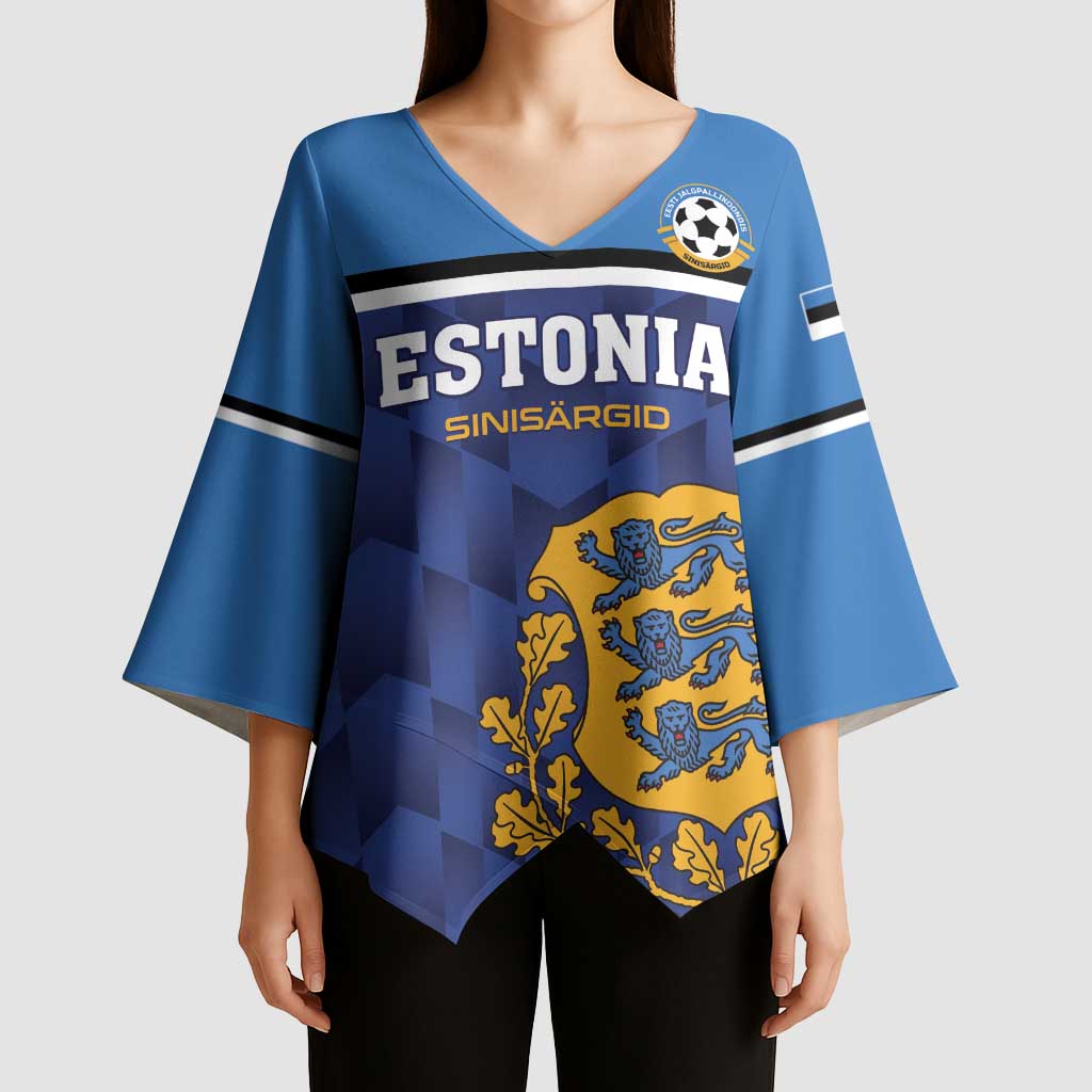 Custom Football 2026 Estonia Kimono Sleeve Blouse Sinisargid Come On