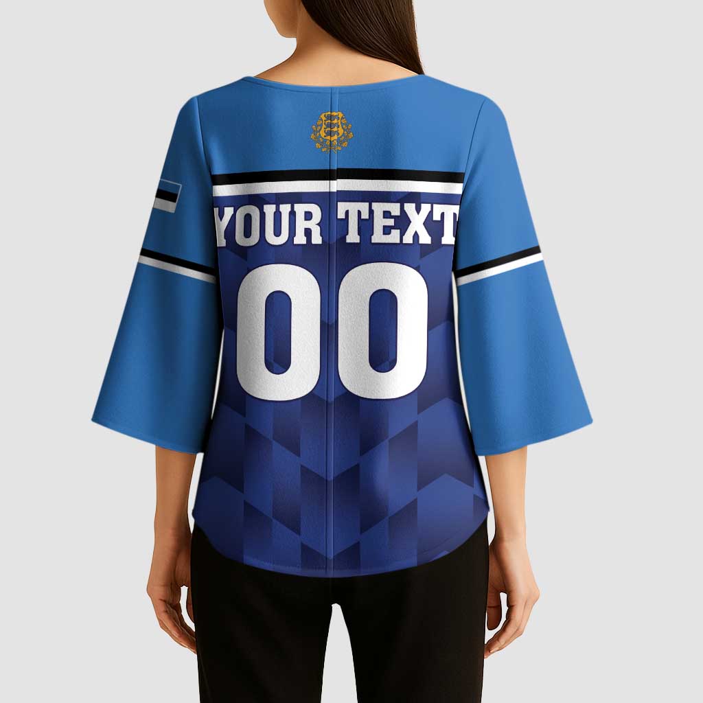 Custom Football 2026 Estonia Kimono Sleeve Blouse Sinisargid Come On