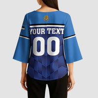 Custom Football 2026 Estonia Kimono Sleeve Blouse Sinisargid Come On
