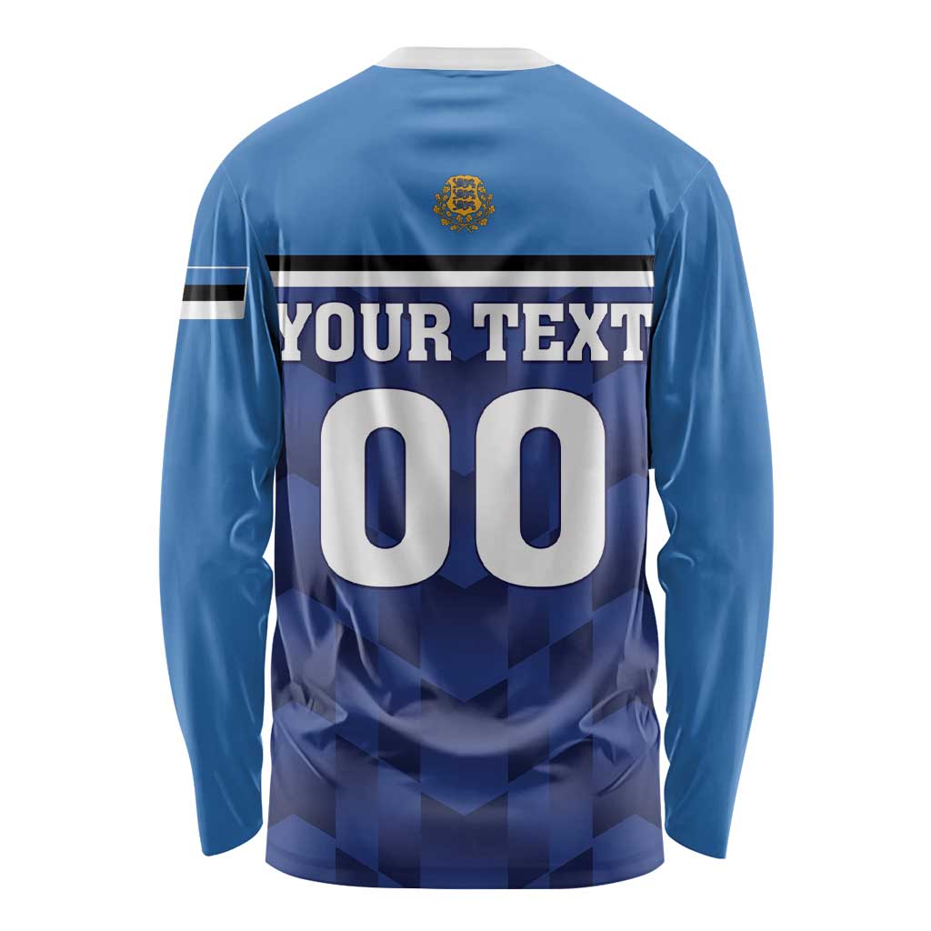 Custom Football 2026 Estonia Long Sleeve Shirt Sinisargid Come On