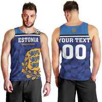 Custom Football 2026 Estonia Men Tank Top Sinisargid Come On
