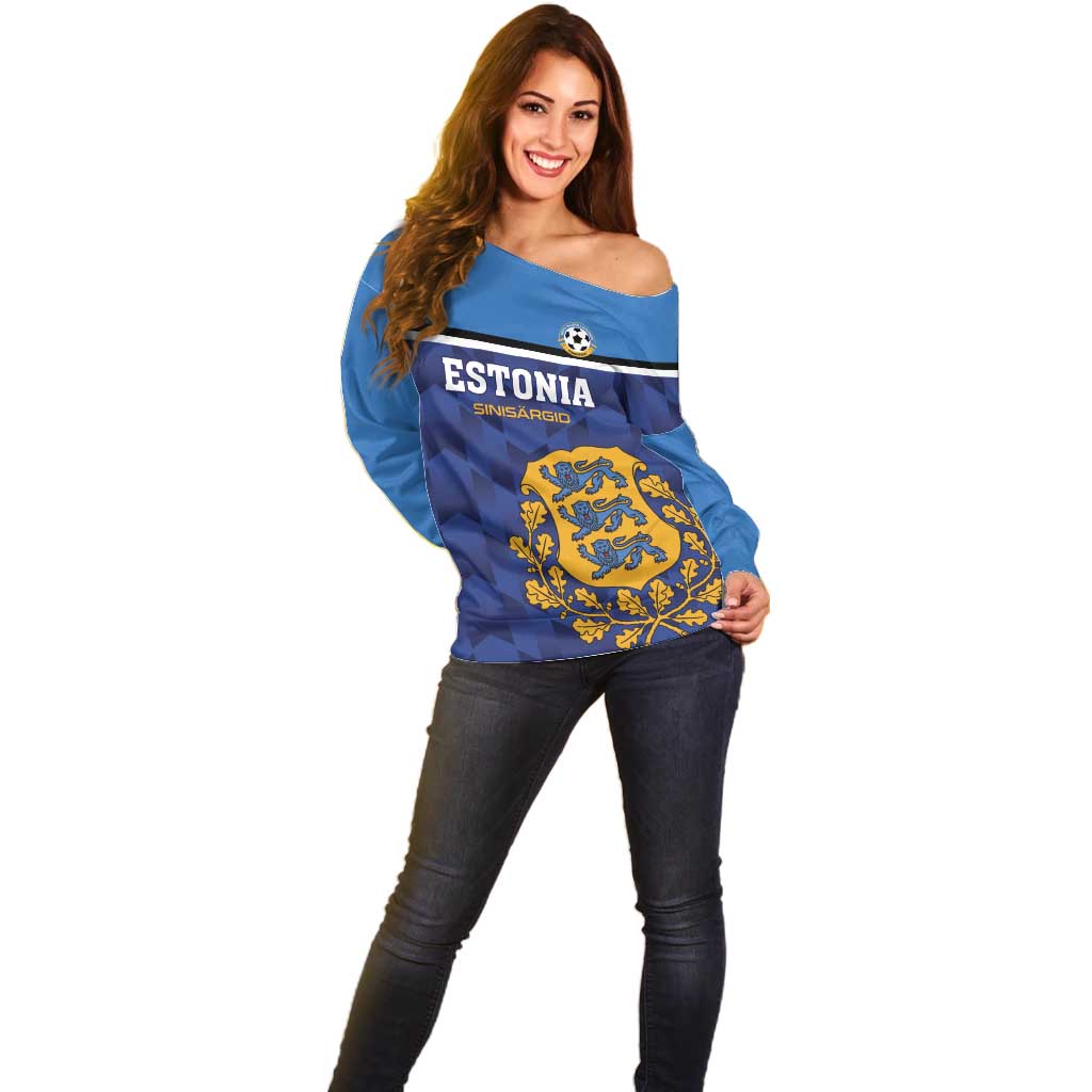Custom Football 2026 Estonia Off Shoulder Sweater Sinisargid Come On