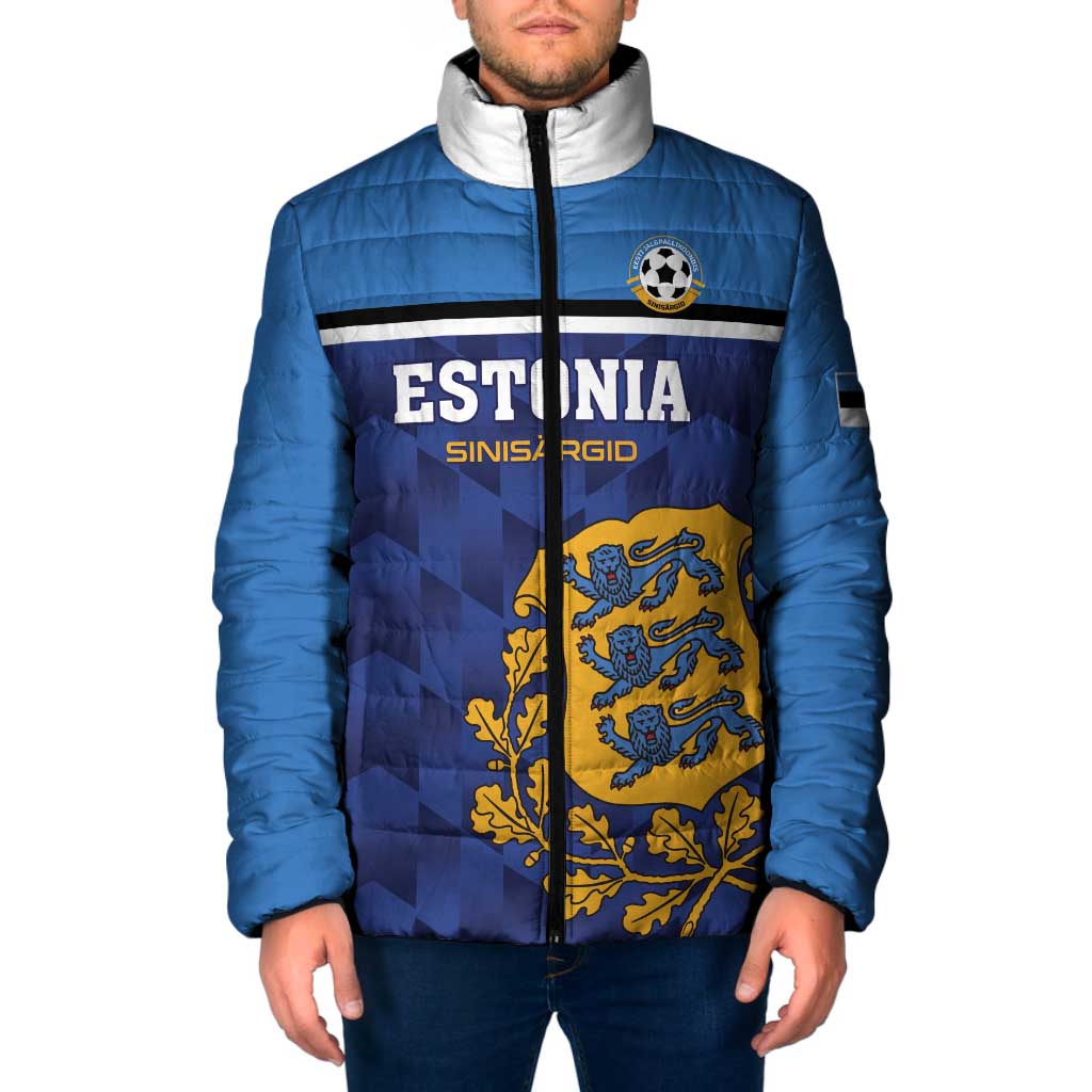 Custom Football 2026 Estonia Padded Jacket Sinisargid Come On