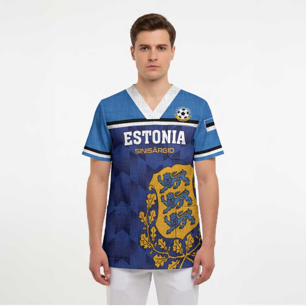 Custom Football 2026 Estonia Scrub Top Sinisargid Come On