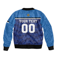 Custom Football 2026 Estonia Sleeve Zip Bomber Jacket Sinisargid Come On