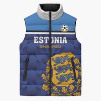 Custom Football 2026 Estonia Sleeveless Puffer Jacket Sinisargid Come On