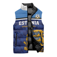 Custom Football 2026 Estonia Sleeveless Puffer Jacket Sinisargid Come On