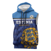 Custom Football 2026 Estonia Sleeveless Zip Hoodie Sinisargid Come On
